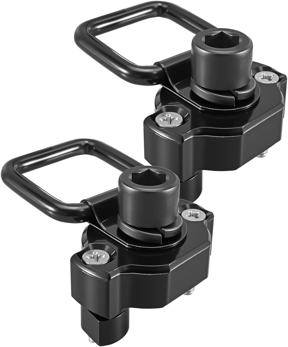 2 Pack UTV ATV Aluminum D Rings Tie Down Anchors Fit for Cfmoto, Black