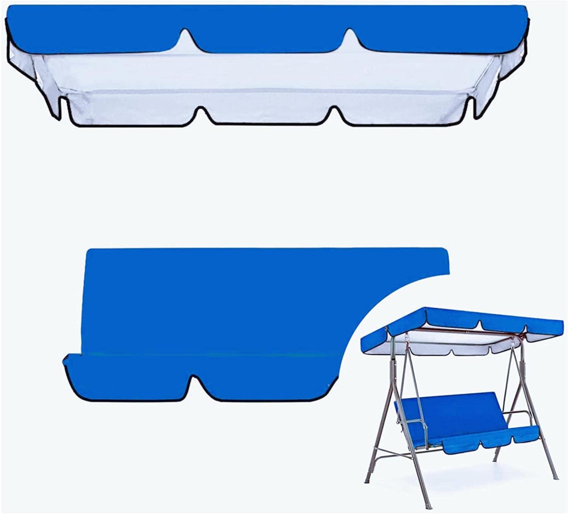 Toit pour balancelle de jardin de remplacement, bâche imperméable et résistante au soleil