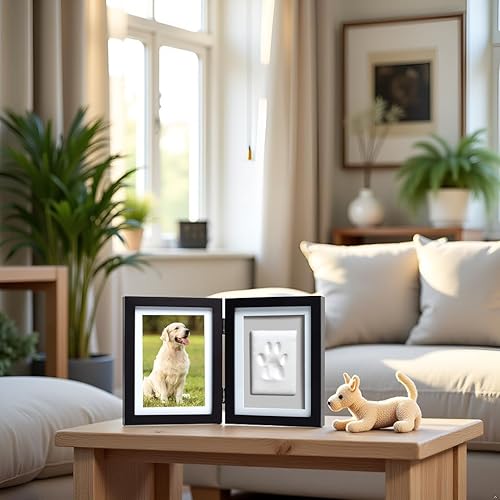 Miniatura 7 de Pearhead Marco de fotos con estampado de patas de perro o gato con kit de impresión de arcilla, regalo para amantes de las mascotas y dueños de