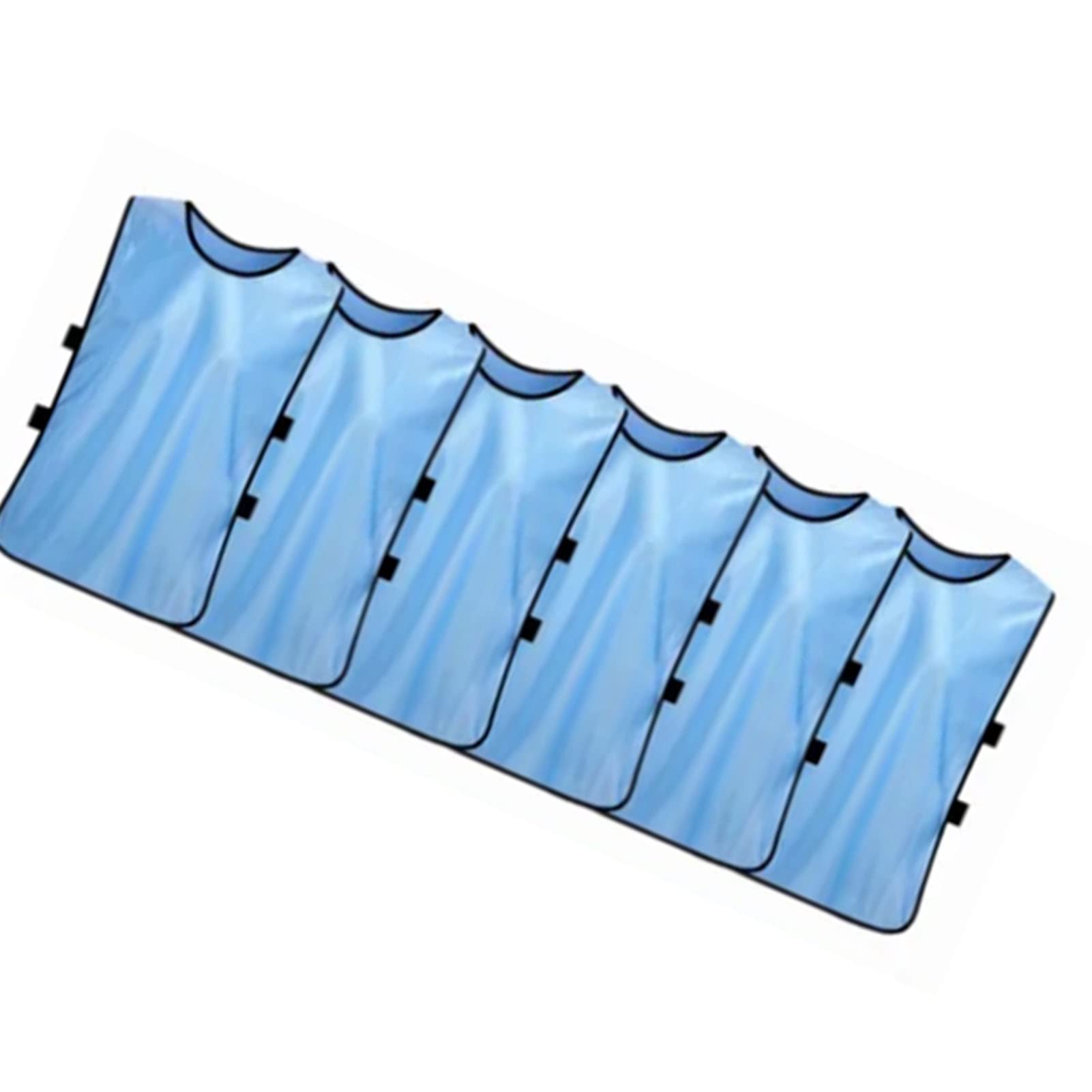 Soccer Training Vest, Excellent Water Absorption Ventilation Soccer Team Vest Polyester 6Pcs Bright Color Adults for Running for Boys (Blue)-image-2