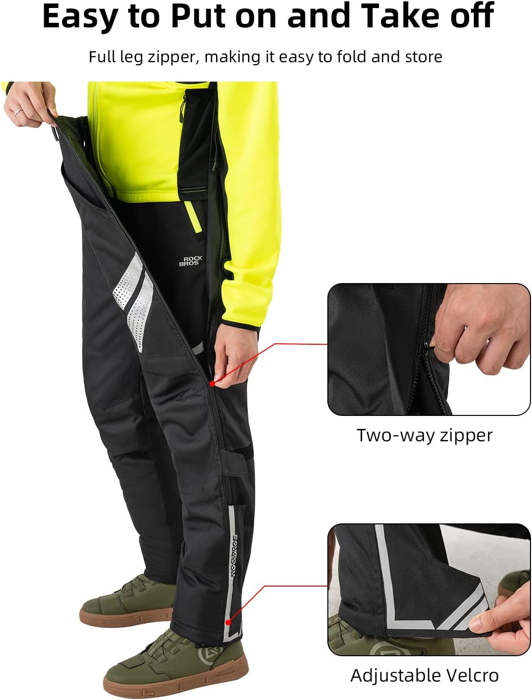 ROCKBROS Winter Motorcycle Pants with Armor Motorcycle Riding Pants CE 1 Detachable Armored Pant - Image 4