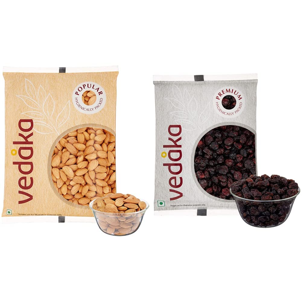 Amazon Brand - Vedaka Popular Whole Almonds,1Kg +-Vedaka Premium Whole Candied Cranberries,200G (B08HM8VTK4) Amazon Price History, Amazon Price Tracker