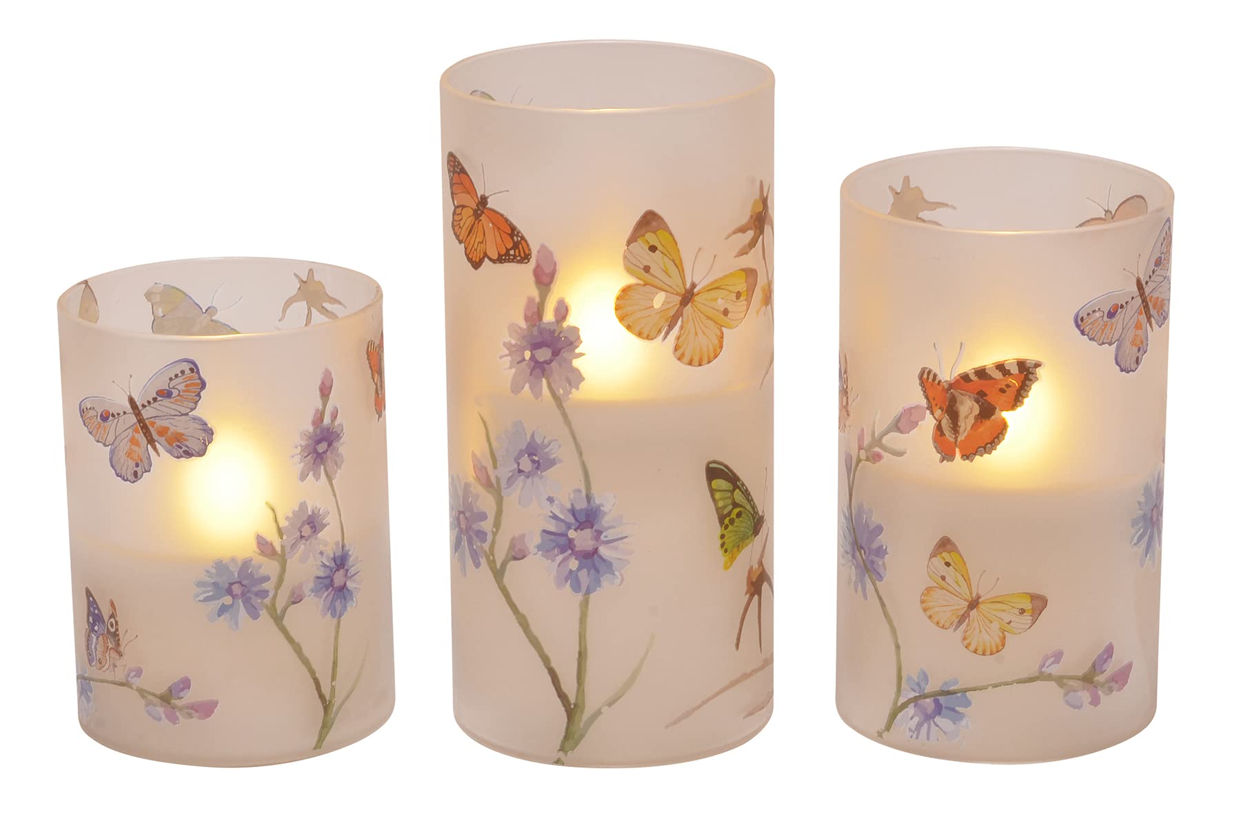 Flammenlose LED-Kerzen Mit Schneemännern – Drei Süße Glas-Säulen Mit Echtem Wachs & Timer