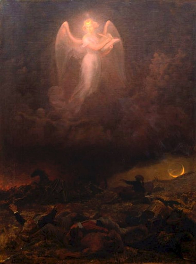 Amazon.com: Emanuel Gottlieb Leutze Angel on The Battlefield Circa