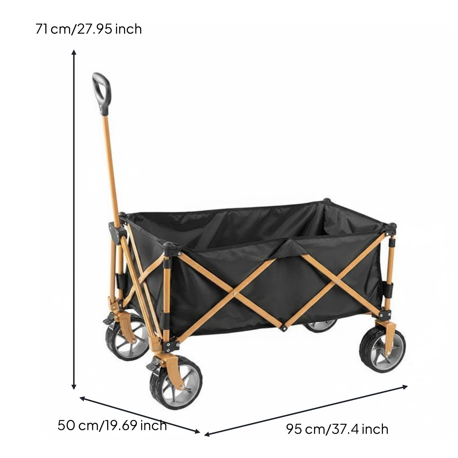 Carrello Pieghevole da Campeggio Robusto Carrello da Campeggio Pieghevole Tessuto Oxford Resistente per Mercatini, Telaio Arancione Con Borsa Nera