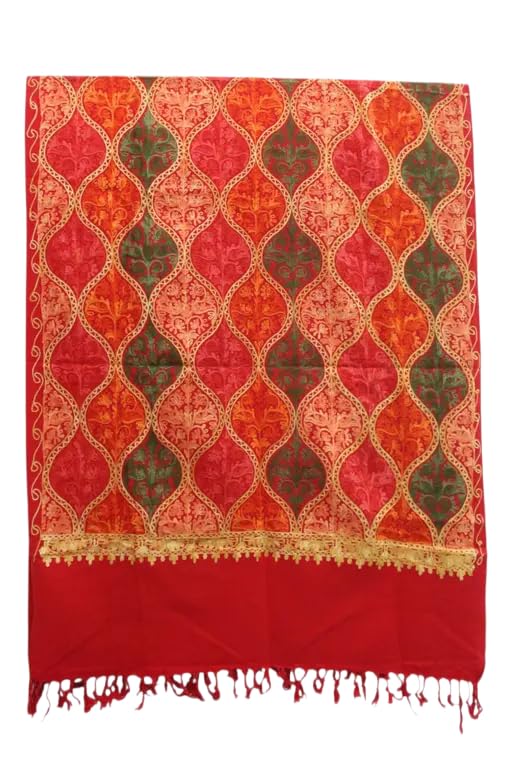 ACRYLIC CASHMILON MACHINE AARI EMBROIDERY KASHMIRIE ANTIQUE EMBROIDERY DESG STOLE SIZE 28X80_116-image-44