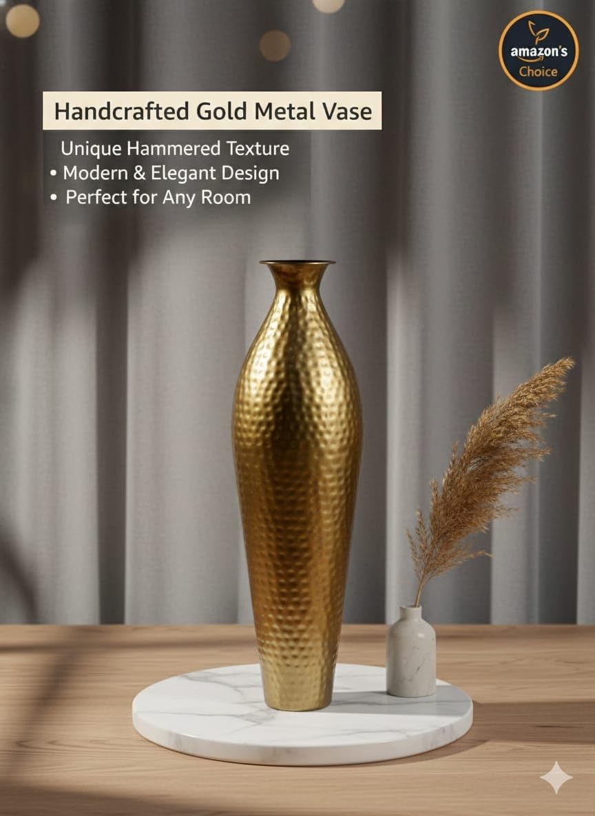 Metal Flower Vase - 24 Inch Home Decor -7