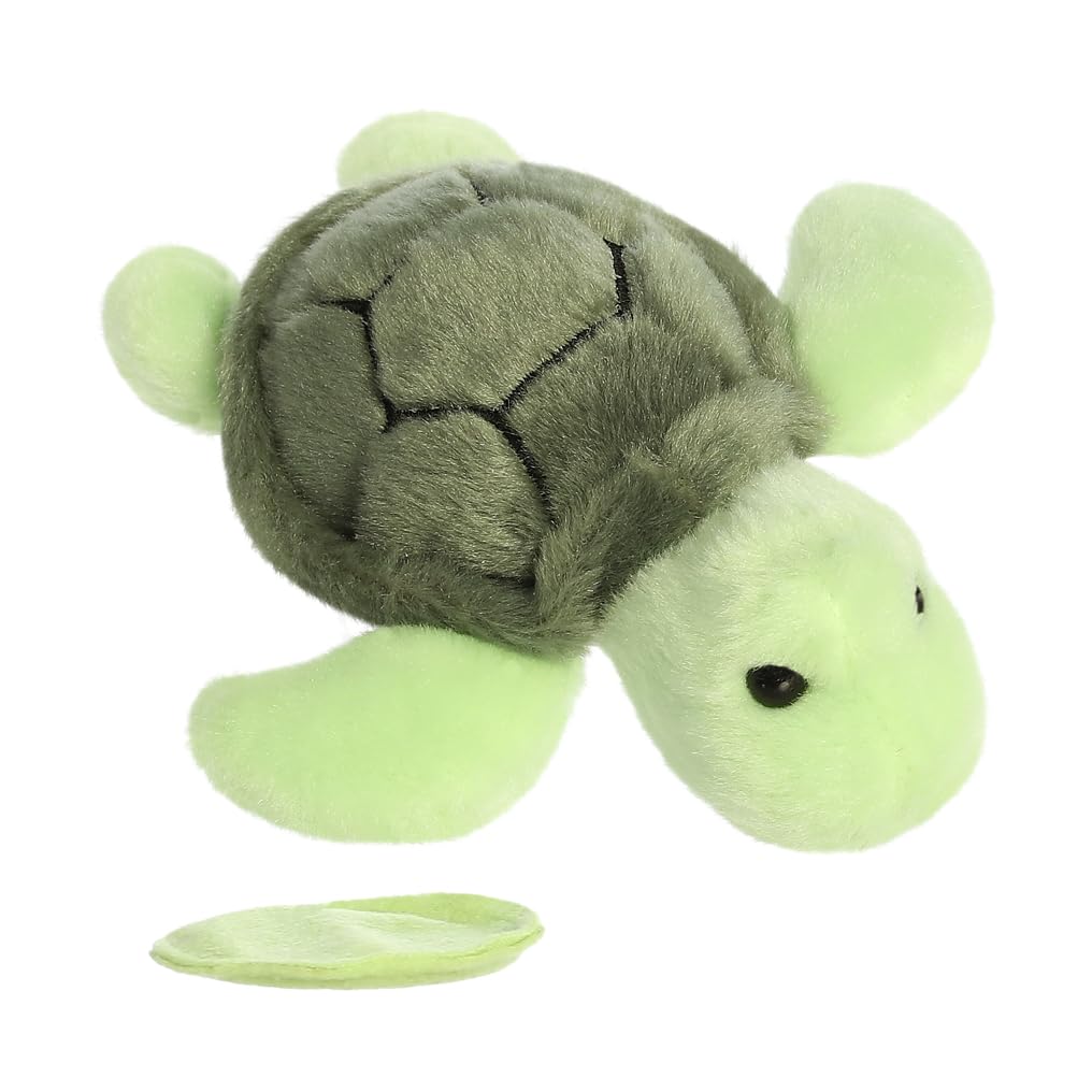AURORA - 34382 - Shoulderkins Saavy Sea Turtle Soft Toy -15cm - Green - Fun Buddy that Can Go Everywhere with You - Perfect for Kids 1+ Year - Ideal for Birthdays, Gifts or any occasion