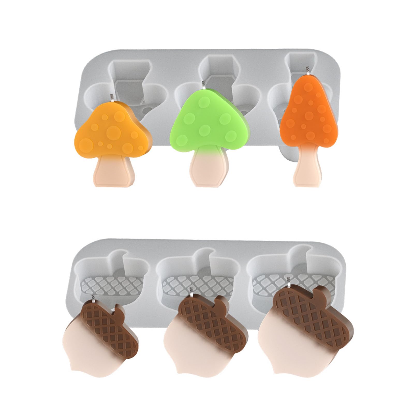 UR URLIFEHALL 2 Pcs Silicone Candle Moulds Mushroom Pinecone Shaped Epoxy Resin Moulds for Soap Candles Shop Home Party Crafts Decorative