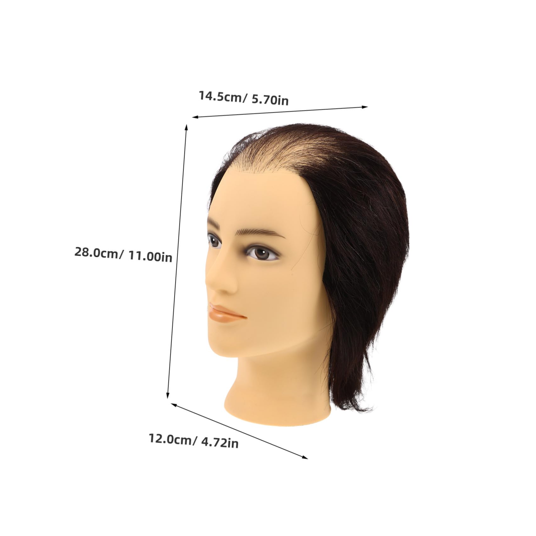 HEALLILY di Manichino con Chioma Realistici Neri per Parrucchieri in Pvc Regolabile per Barber Shop e Scuole di