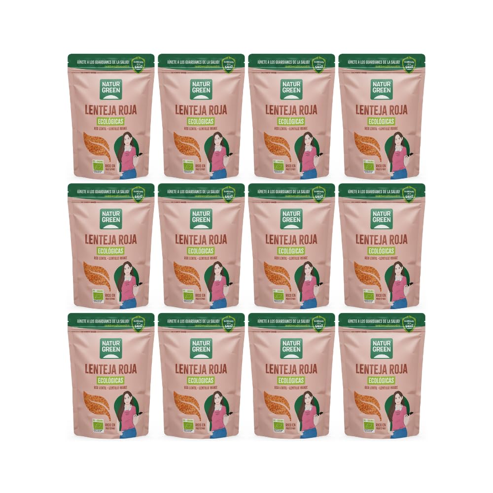 NaturGreen - Lentejas Rojas Bio, 500 g, Agricultura Ecólogica, Alto Contenido en Proteína y Fibra, Ideal para Cremas, Sopas y Salsas, Bajo Contenido en Sal, Contiene Gluten — view 7