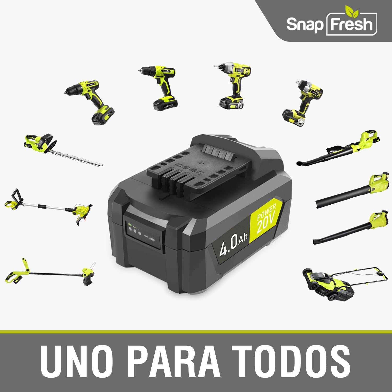 SnapFresh Batería 20V 4,0Ah Solo Disponible con la Herramienta SnapFresh20V, batería de Larga duración, batería de sin Carga rápida (BBT-DC40A)