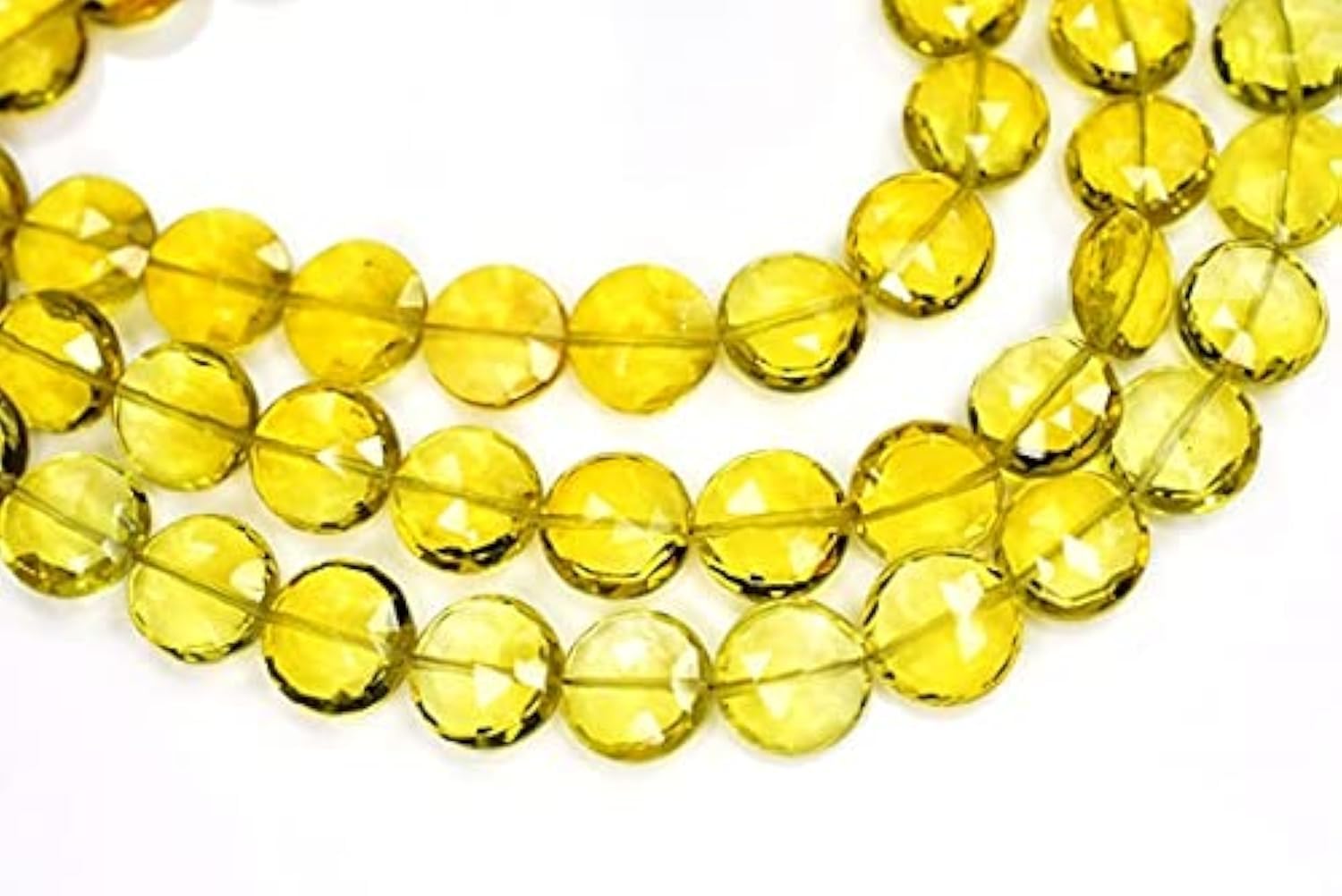 Perles quartz citron 10mm facettées pour fabriquer des bijoux d'été et accessoires ensoleillés