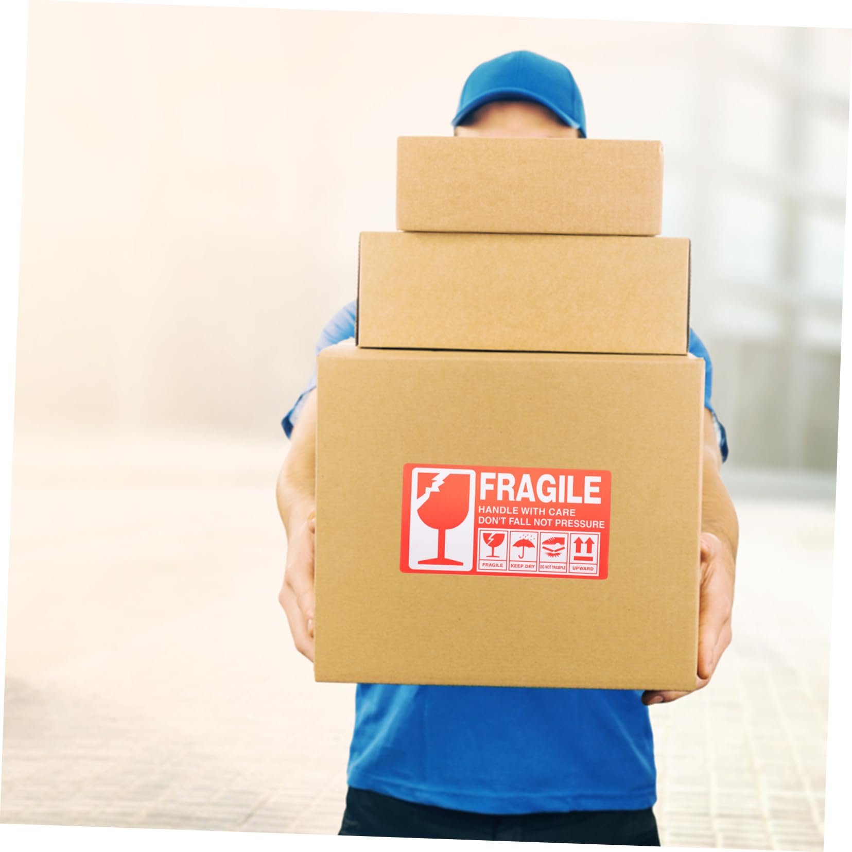 DOITOOL 2 Etichette Fragili Adesive Resistenti Impermeabili per Spedizioni per Pacchi Fragili Confezione
