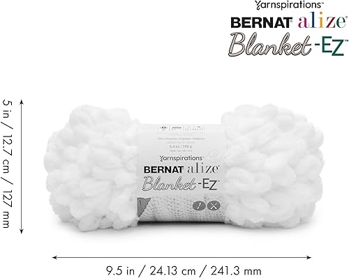 Miniatura 8 de Bernat Alize Blanket-EZ - Ovillo de hilo súper suave para principiantes, tejido a mano, no necesita agujas ni ganchos, gris oscuro, paquete de 2