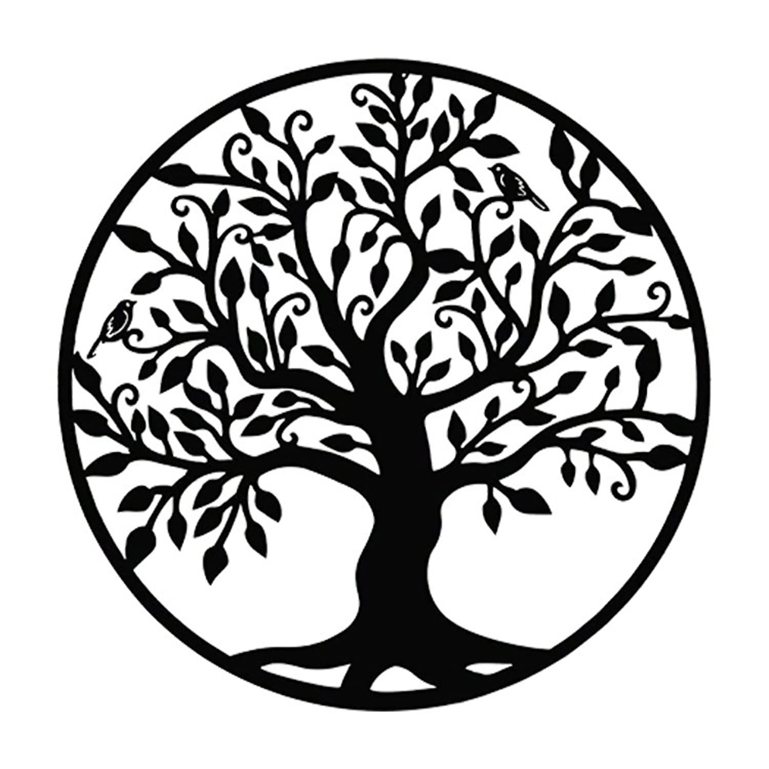 Árbol de la vida de metal para colgar en la pared, 50 cm, decoración de hierro para el hogar, sala de estar, decoración interior y exterior