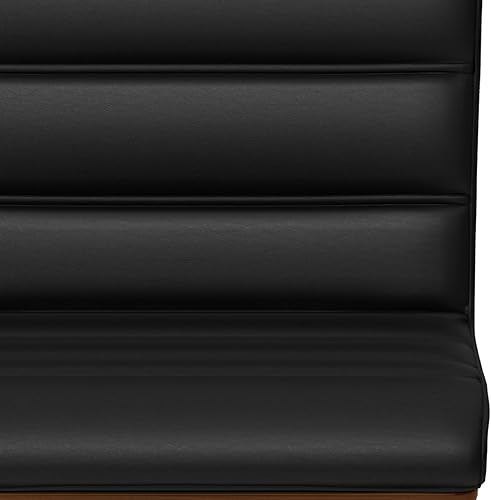 Miniatura 10 de SIMPLIHOME Roland Mid Century Taburete moderno de altura de mostrador en piel sintética vegana negra, para comedor y cocina