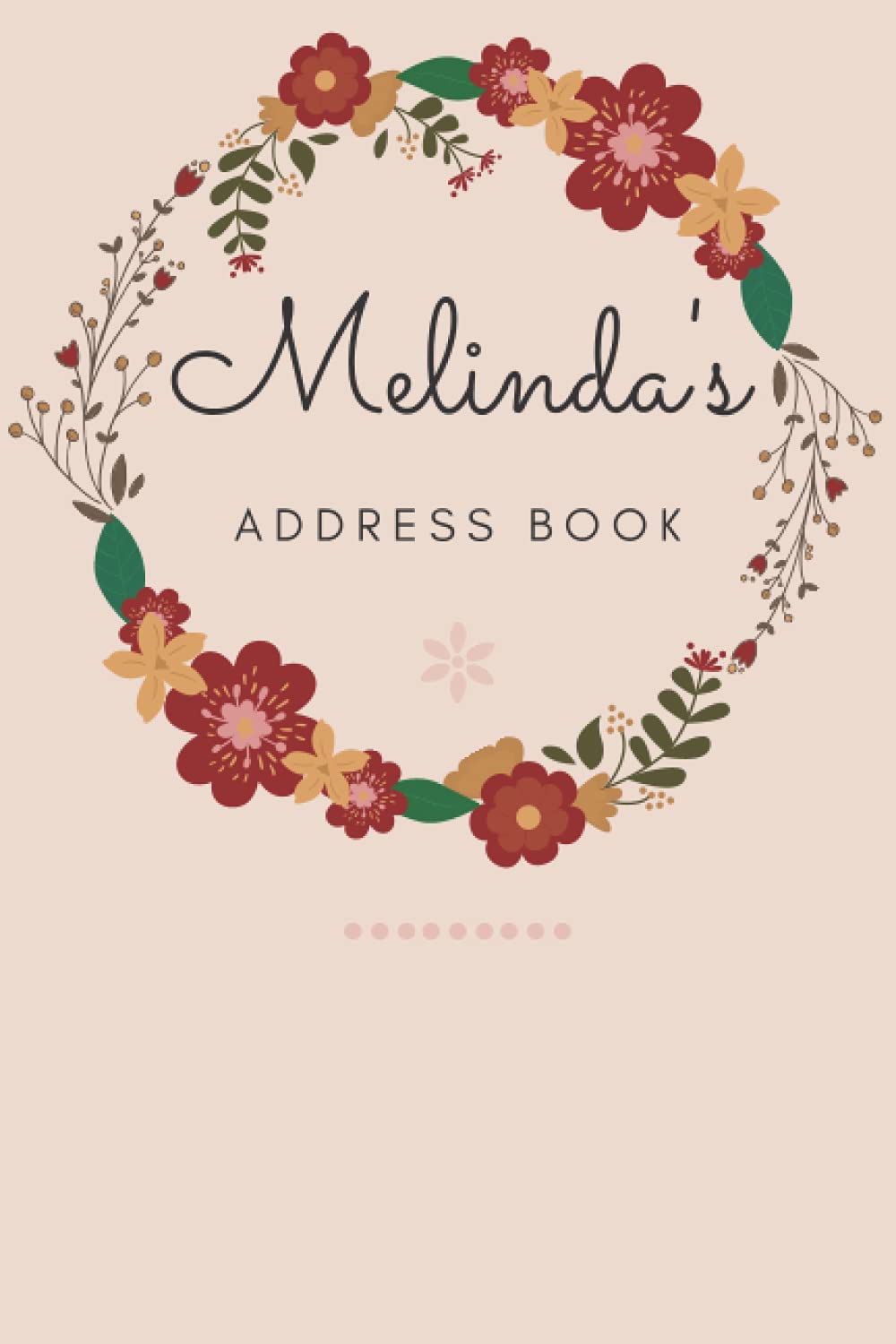 Address Book | Melinda: Autumn Circle | 6 x 9 inches | Names | Addresses | Phone Numbers | Emails | Social Media | Notes