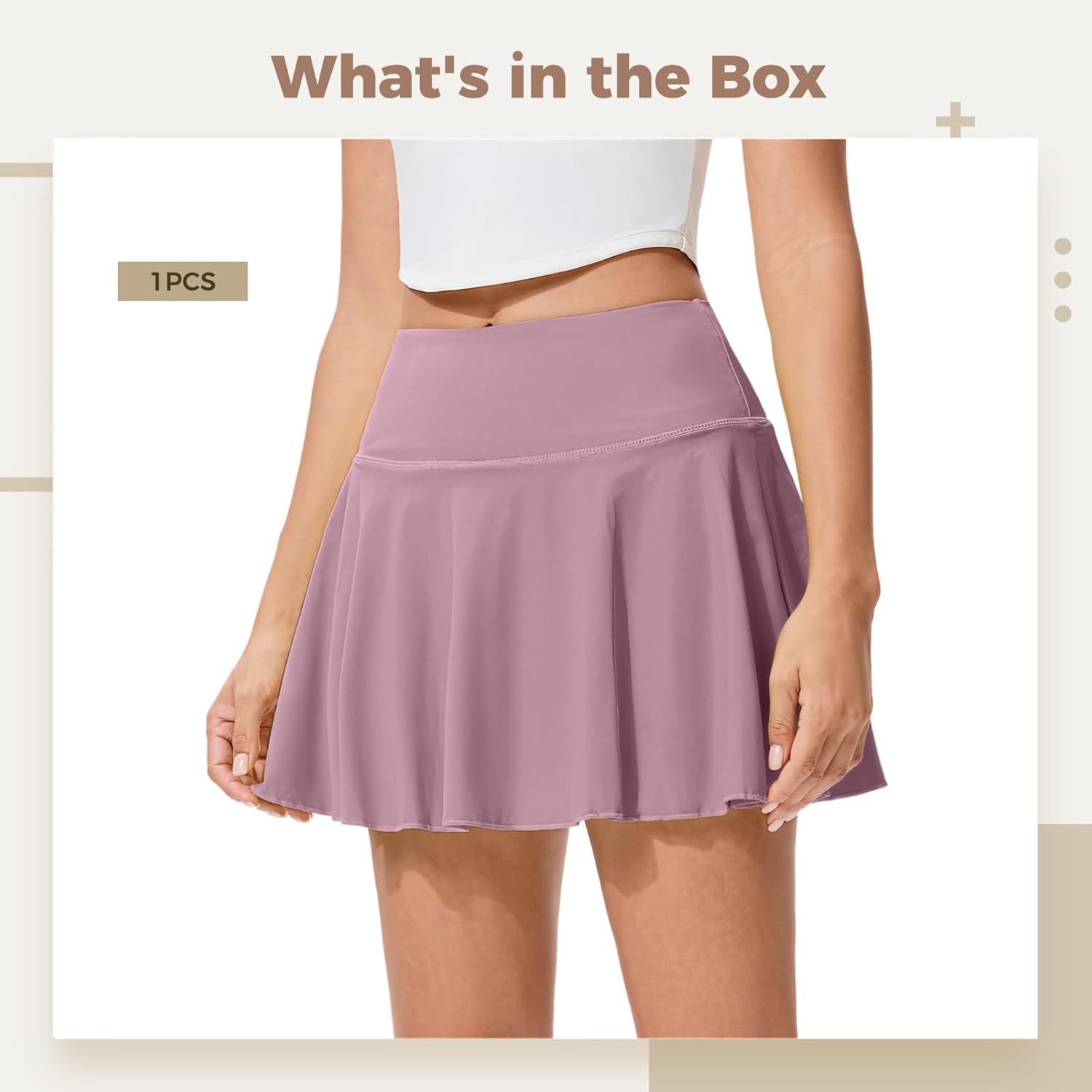 Athletic Skorts For Women, Tennis Skirts With Pockets, High Waist Skirt With Black Shorts, Nylon-Spandex Fabric For Flexibility, Breathable, S-Xxxl Sizes
