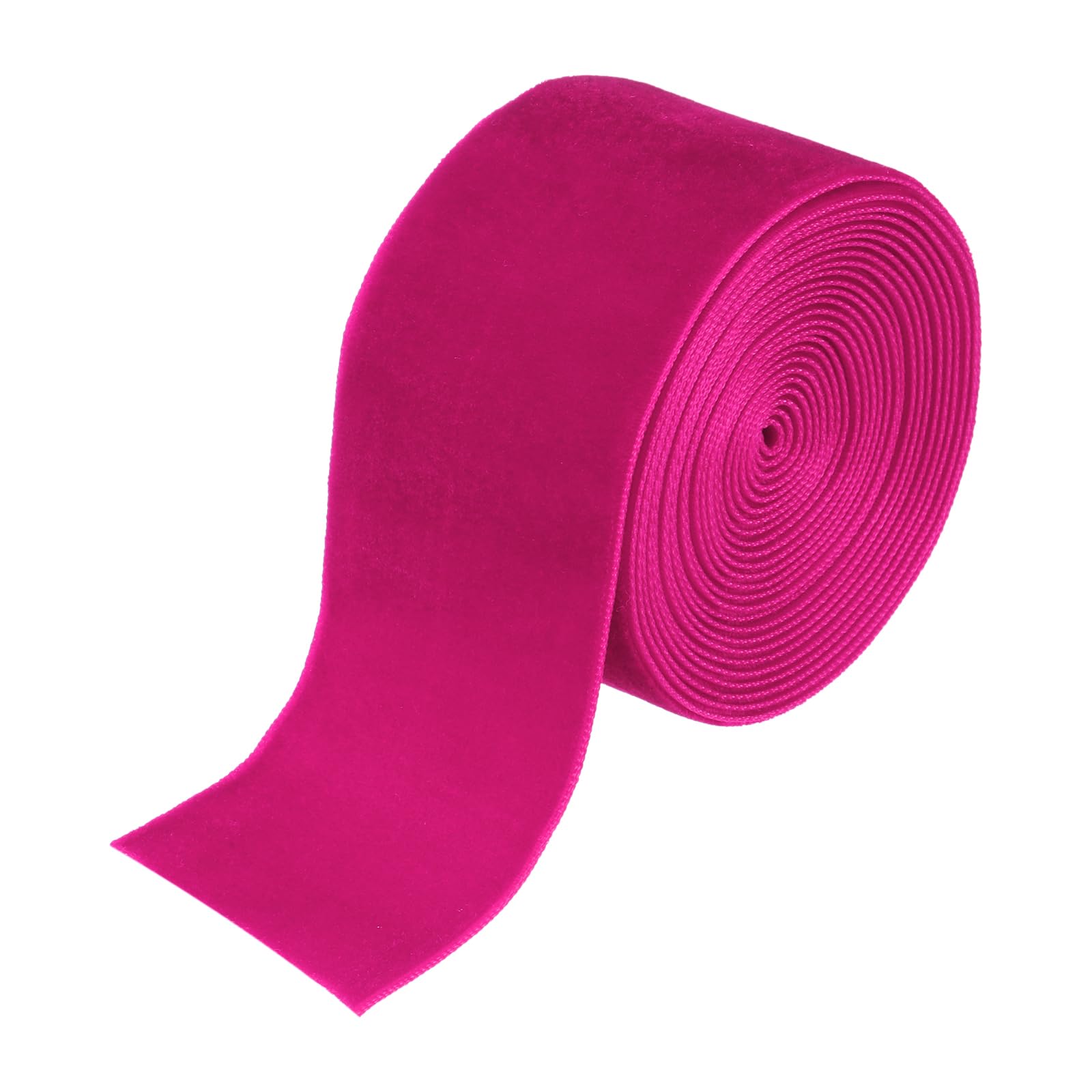 sourcing map Velvet Ribbon 1.5 Inch x 3 Yard Single Face Spool Silky Velvet Fabric for Bouquets DIY Crafts Gift Wrapping Wedding Party Rose Red