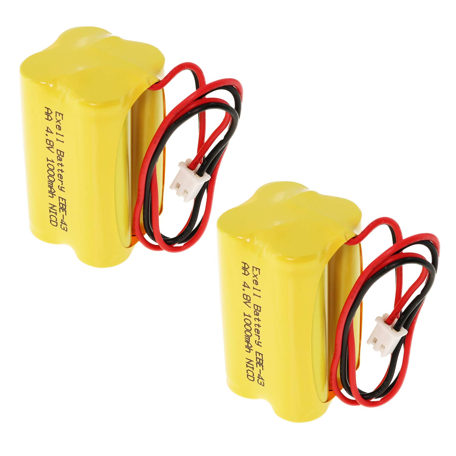(2-Pack) 4.8V 1000mAh Emergency/Exit Lighting Battery Fits and Replaces E-conolight E-XP2RBW Emergi-lite BL93NC487 Emerlight BL93NC487 ANIC1117 Unitech Systems D-AA500 Daybright BL93NC487