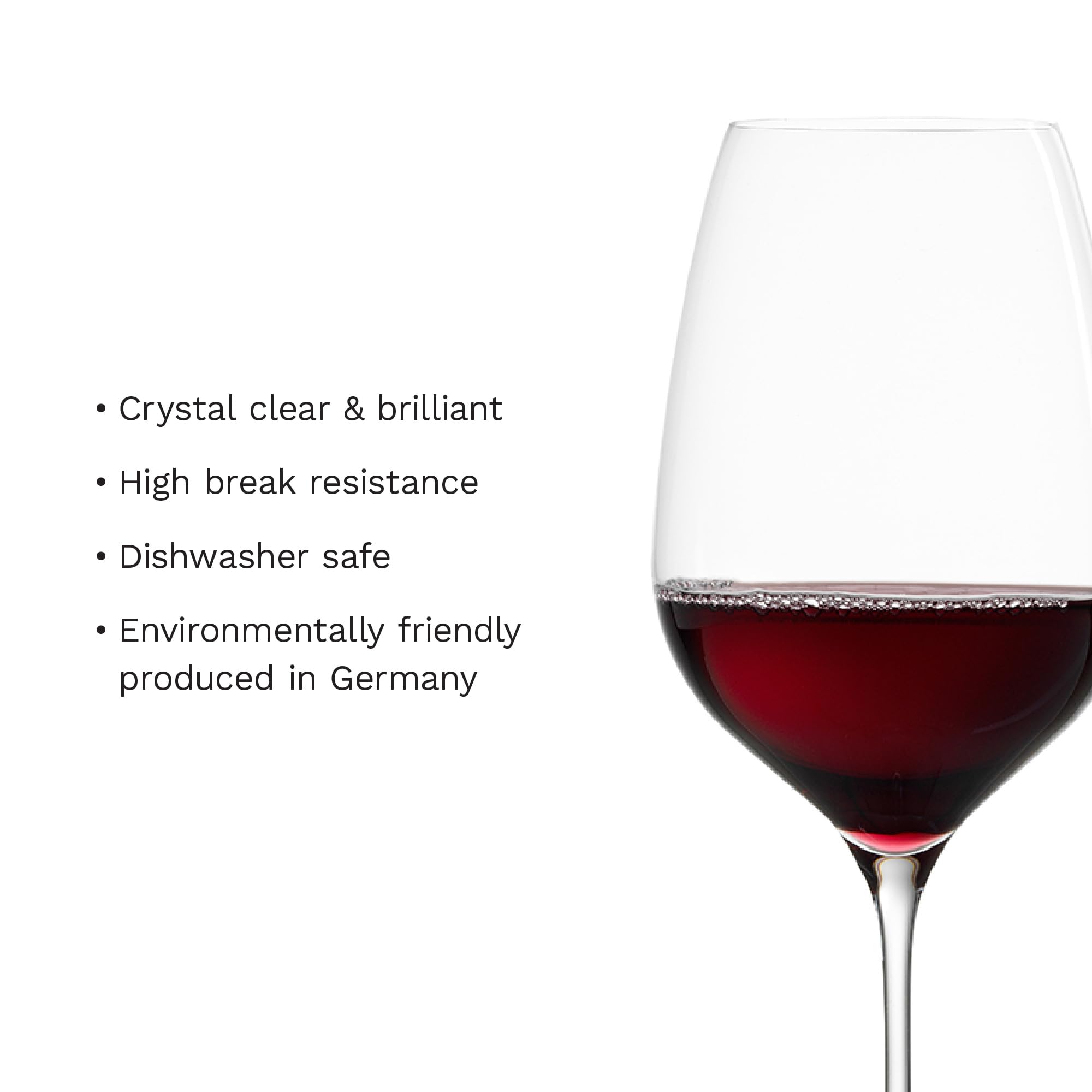 Stölzle Lausitz Juego de 6 copas de vino tinto modernas, elegantes y ligeras