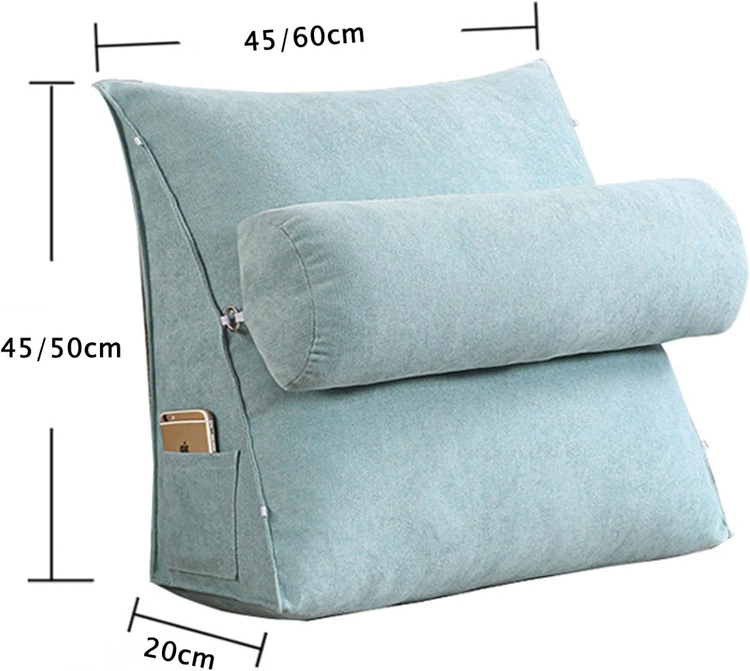 HUHJYUGE Wedge Pillows, Headboard Reading Pillow, Backrest Pillows for Sitting Up in Bed Rest, Comfortable Back Support, Adjustable Wedge Cushion, Office Nap Backrest Pad (9 60x50cm)