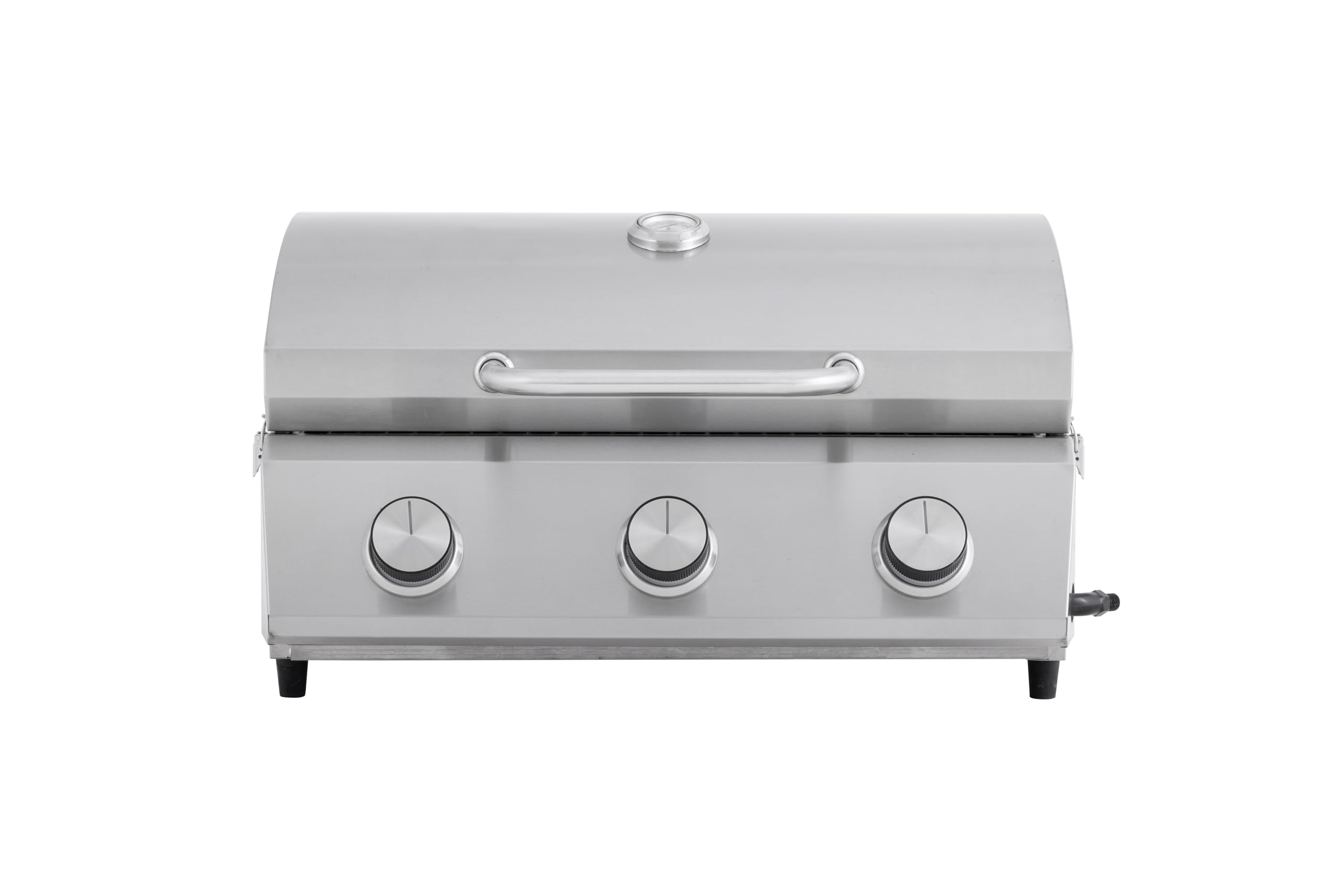 Tarrington House Barbacoa de Gas de Sobremesa Cathan, Acero Inoxidable, 3 Quemadores x 2,2 kW, Termómetro Integrado, Bandeja Recogegrasa, Portatil