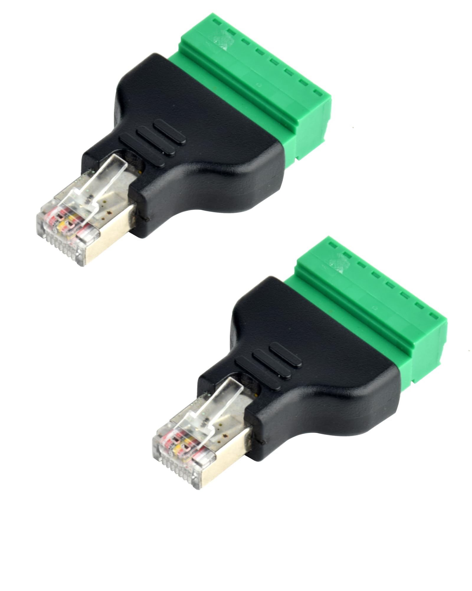 Wtyczka RJ45 do bloku terminala 8-pinowa konwerter męski na 8 pin Screw (2 x wtyczka)