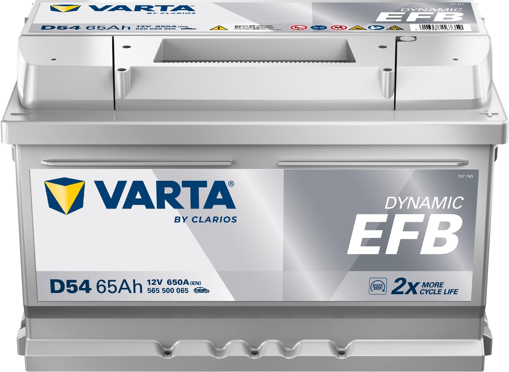 565500065D842 VARTA D54 BLUE Dynamic D54 Batterie 12V 65Ah 650A EFB