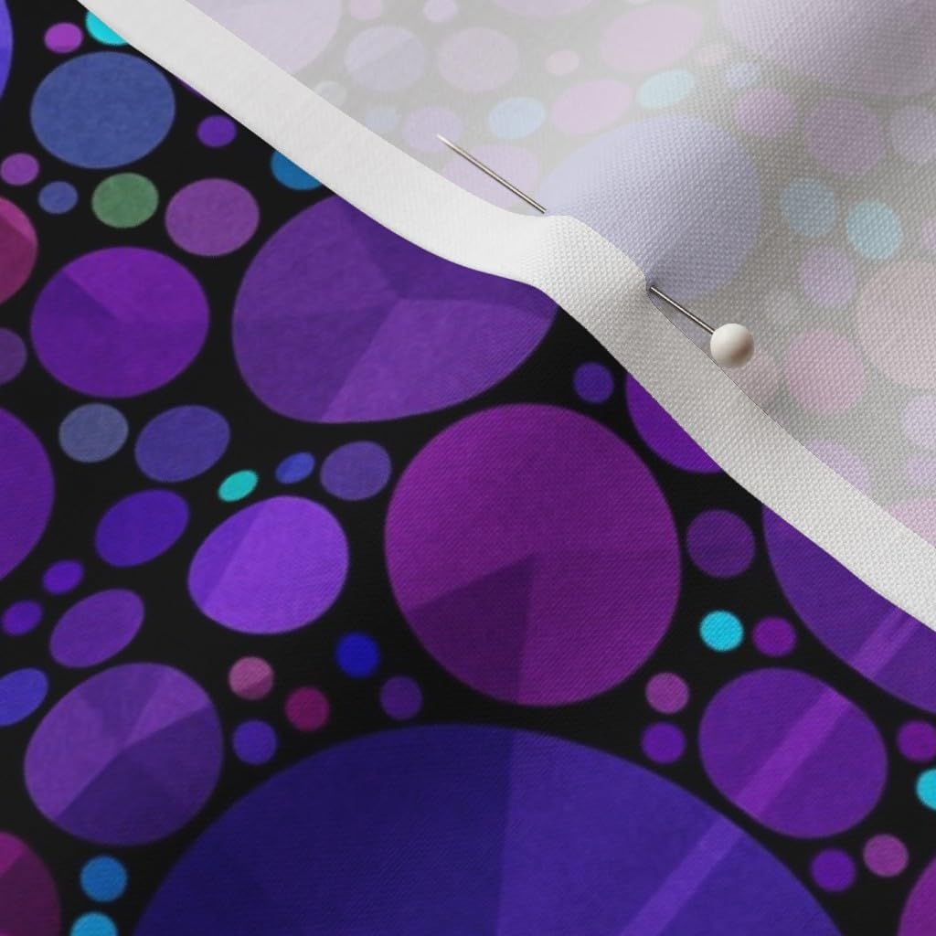 Spoonflower Fabric - Purple Circles Shapes Black Geometric Abstract Love Printed on Petal Signature Cotton Fabric by The Yard - Sewing Quilting Apparel Crafts Decor
