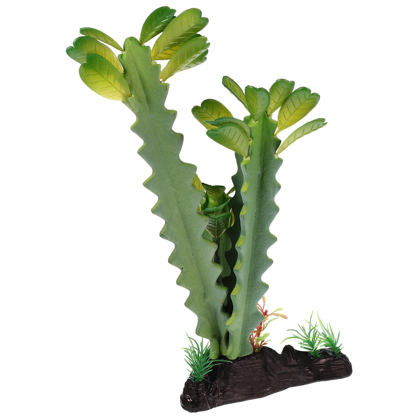 Mikikit Lizard Hiding Plant Resin Base Plant for Terrarium Decor for Reptile Tanks Looking for Reptile Habitat and Design