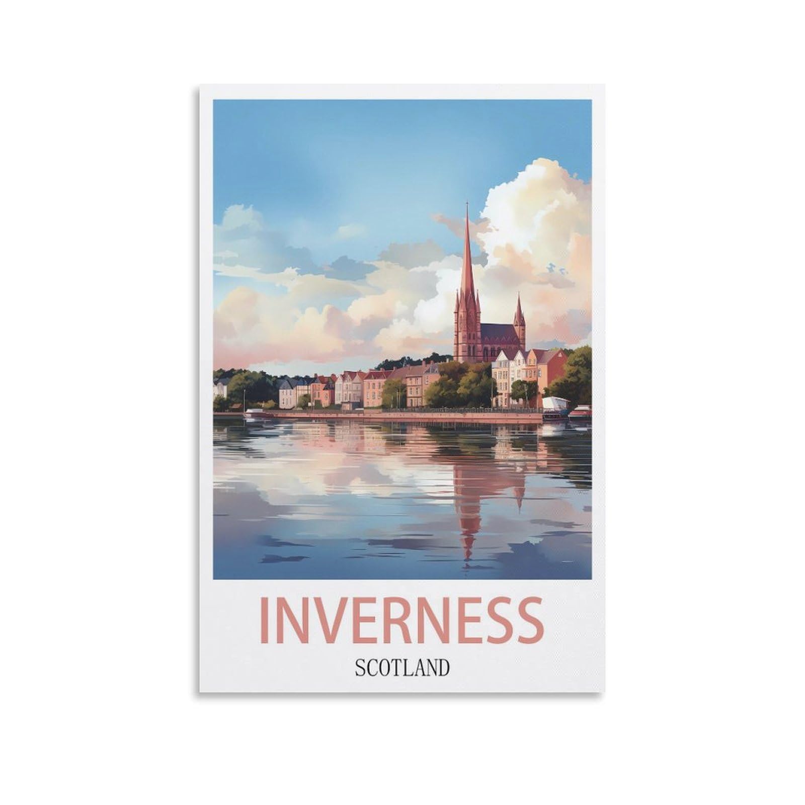 Retro Vintage Wall tin Plaque,Inverness Scotland,Art Plaque Poster Wall Decor for Home Tool Room Bar Club Restaurant Cafe 30x40cm