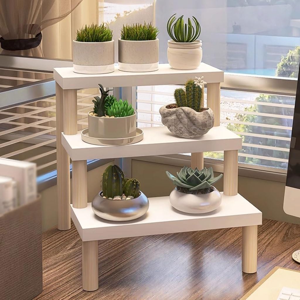 Tiered Plant Stand Indoor Small Stepped Plant Display Rack Solid Wood Succulent Bay Window Step Potted Plant Display Rack Outdoor Plant Stands For Patio