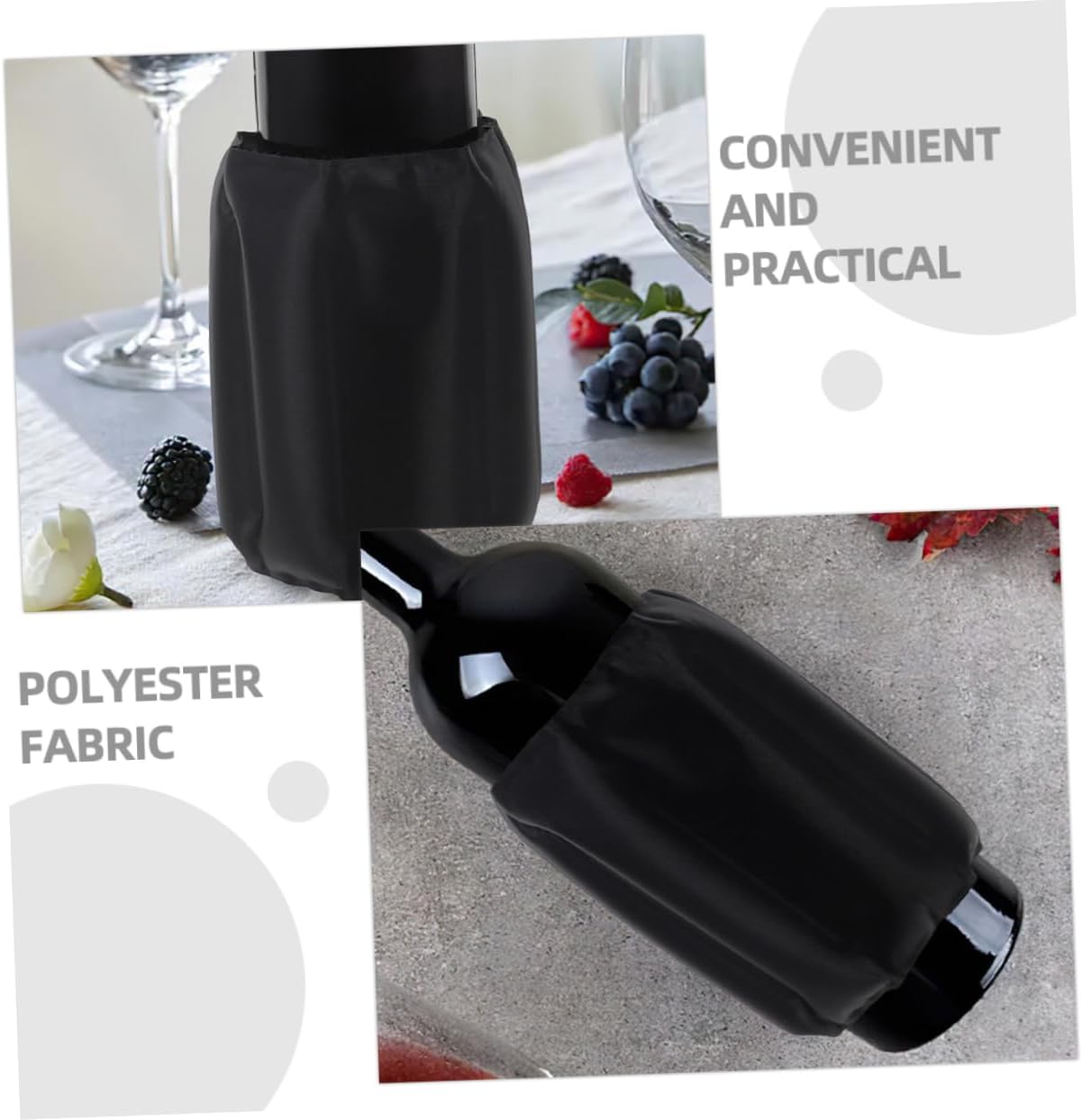 VICASKY 2Pcs Portable Wine Bottle Cooler Sleeves with Gel Ice Packs Insulated Polyester Cloth Wine Chillers for Rapid Cooling Outdoor Use