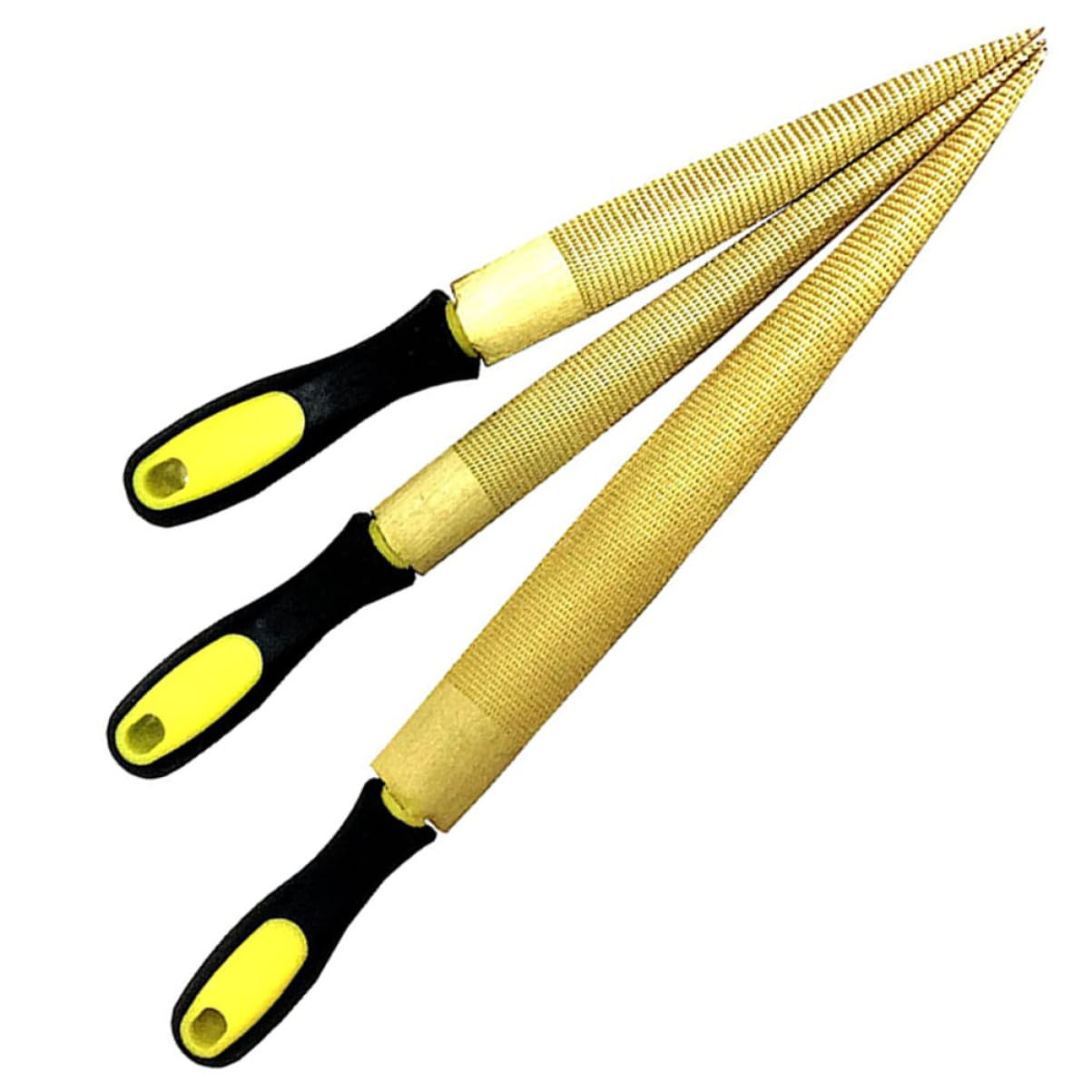 DOITOOL Escofina de Madera de Acero al Carbono, Agarre Cómodo, Lima de Mano para Afilar, 3 Piezas, para Carpintería y Reparación de Madera Dura