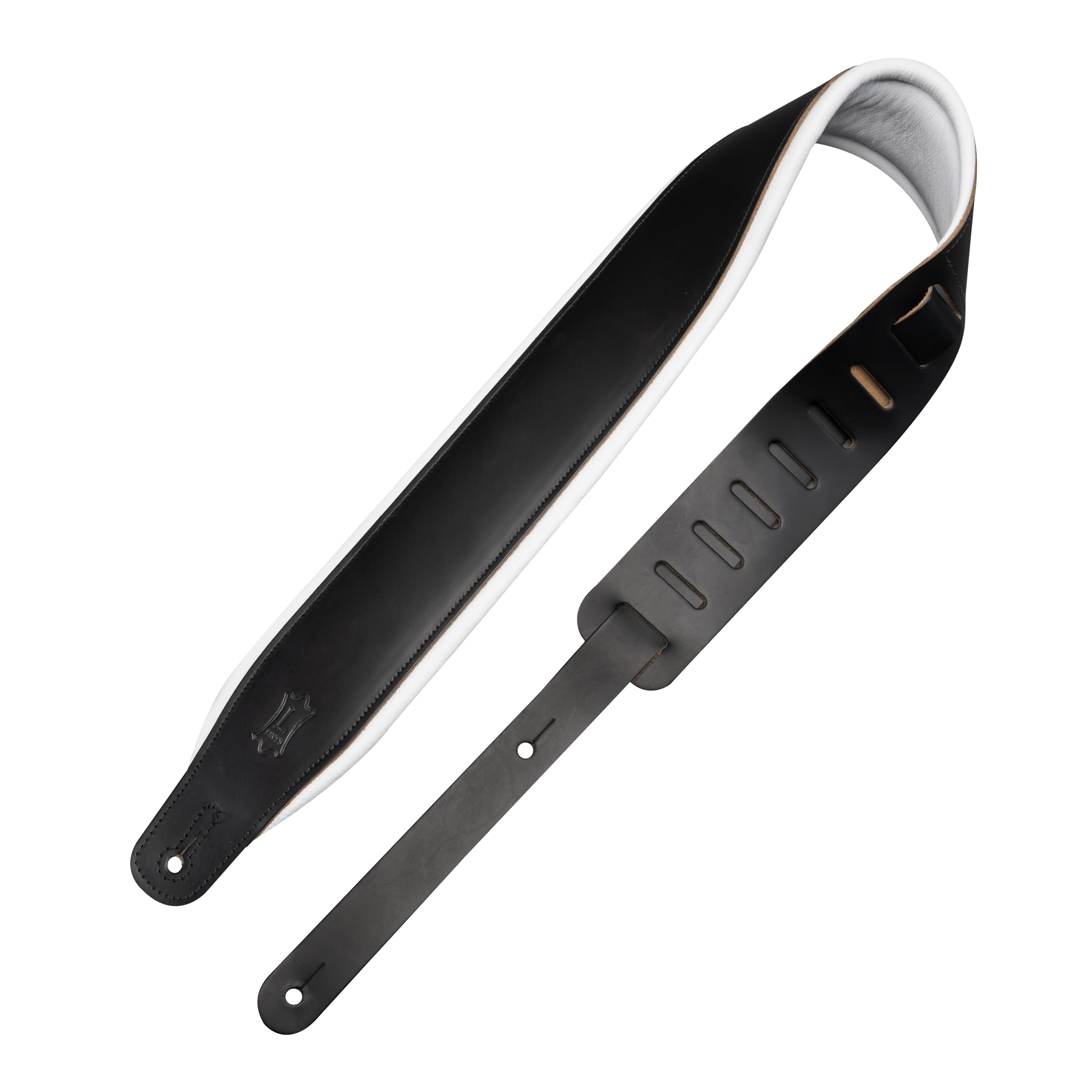 Levy's Leathers Amped Leather Series 3" Wide Top Grain Leather Guitar Straps; Black and White Tuxedo (M26PD-BLK_WHT)