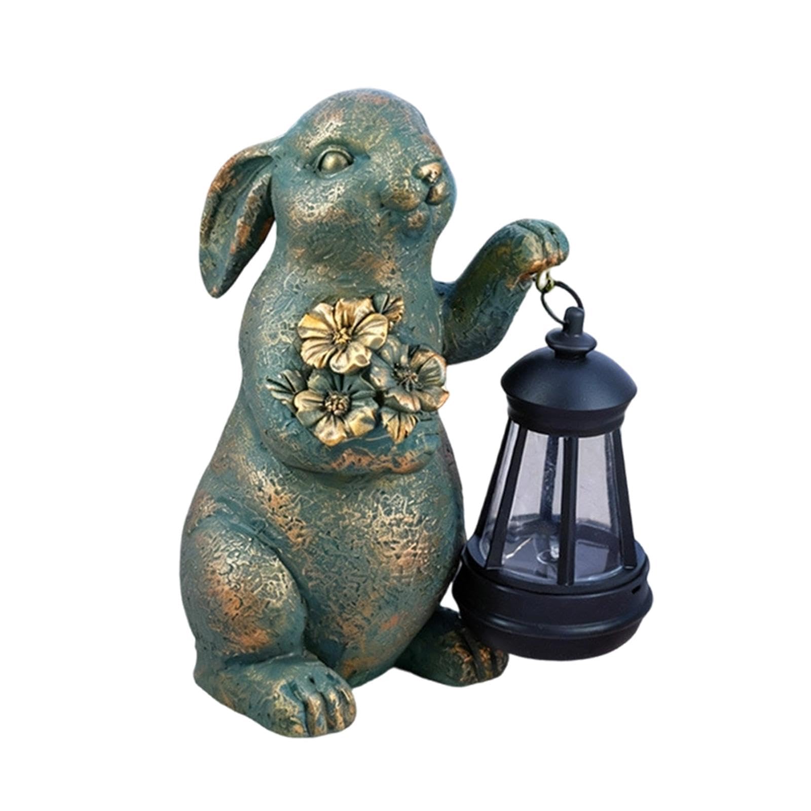 Statuetta da Giardino con Illuminazione a LED, Decorazione da Tavolo, Scultura di Animale E Decorazione Primaverile per Terrazzo, Mensola, Ingresso, F, Rame