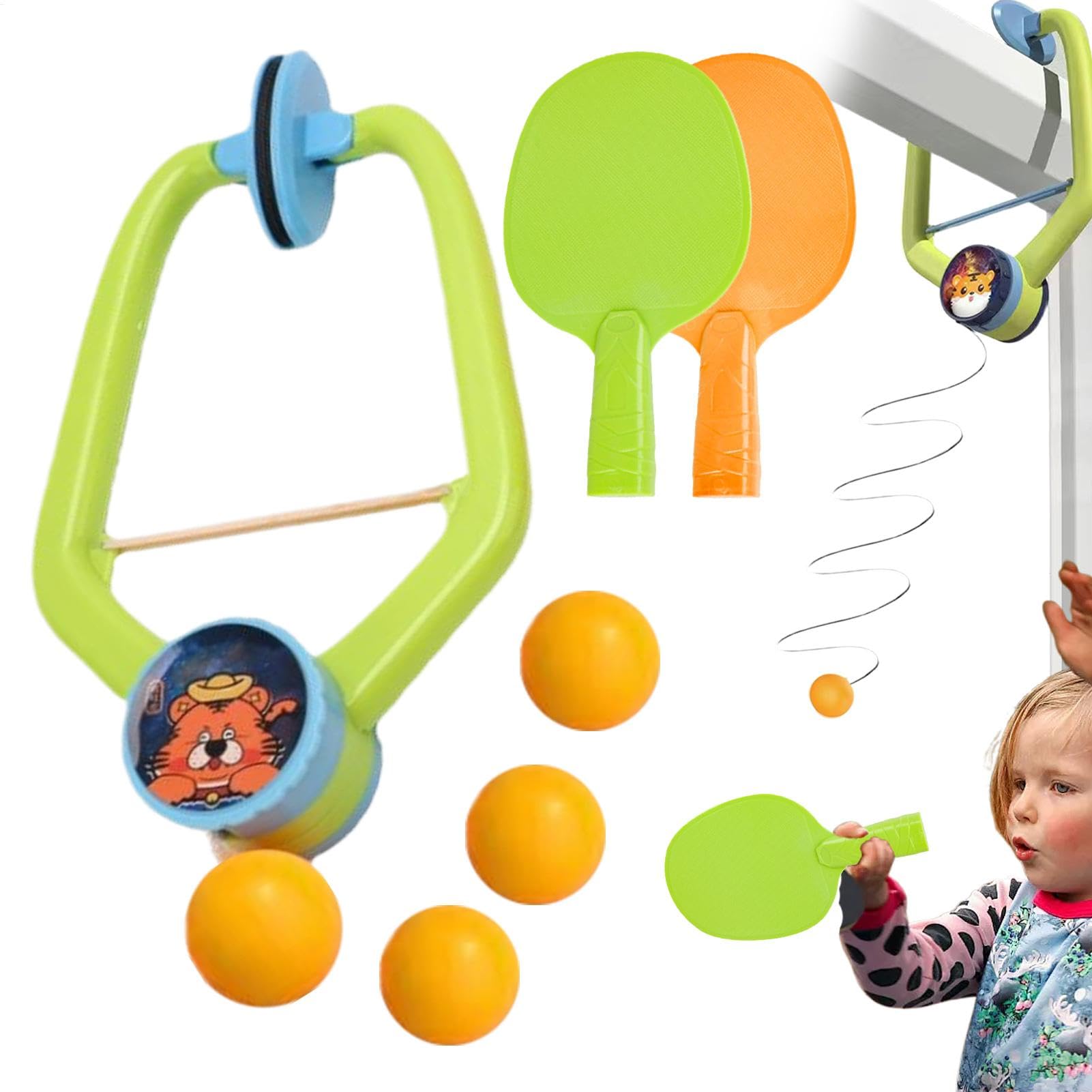 Indoor Table Tennis, Hanging PingPong, Doorway Table Tennis, PingPong Game, Table Tennis Trainer, Portable and Convenient Adjustable Doorway Design for Kids Boys Girls Home, School