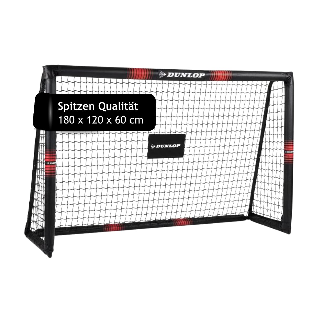 Dunlop Fußballtor - Fussballtor 300 x 200 x 90 cm - Fußball Tor - Fussballtore für Garten Kinder und Erwachsene - Fussball Trainingszubehör Innen und Außen - Metall - Schwarz/Weiß