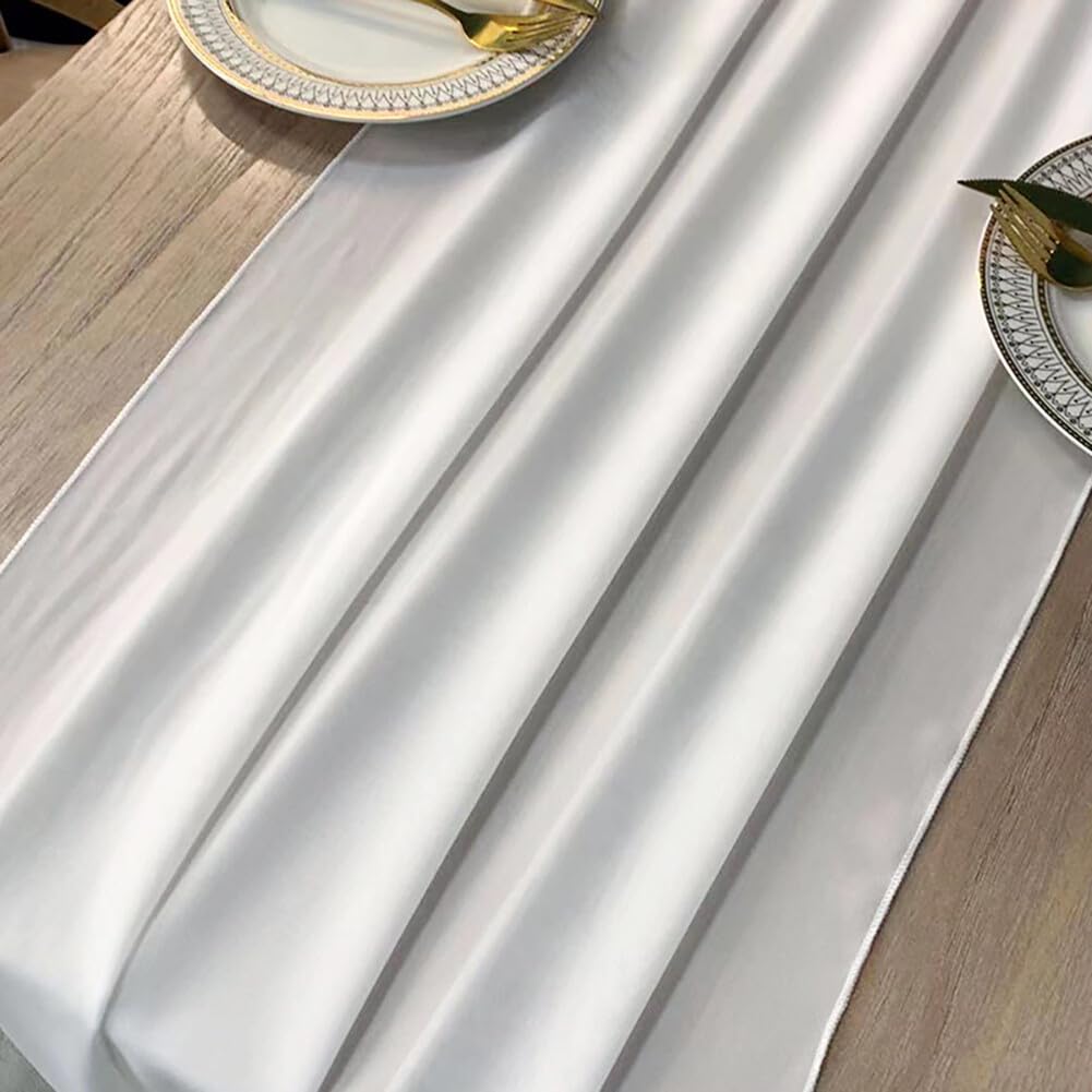Lot de 8 chemins de table en mousseline de soie - Beige - 70 x 300 cm de long - Pour table à manger, cuisine, décoration d'intérieur, vacances, fête de mariage, anniversaire
