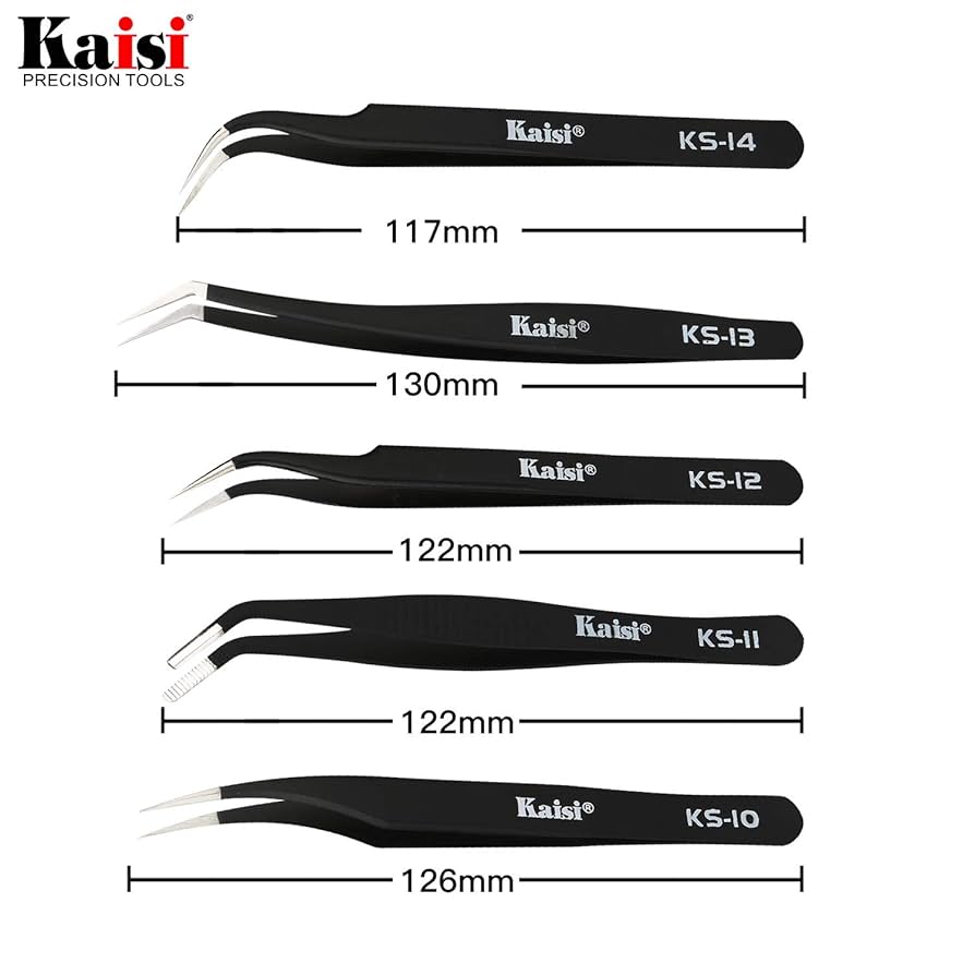 「サイバーコア」　TKCA-30069 Kaisi 13 PCS Precision Tweezers Set Anti-Static ESD Tweezers