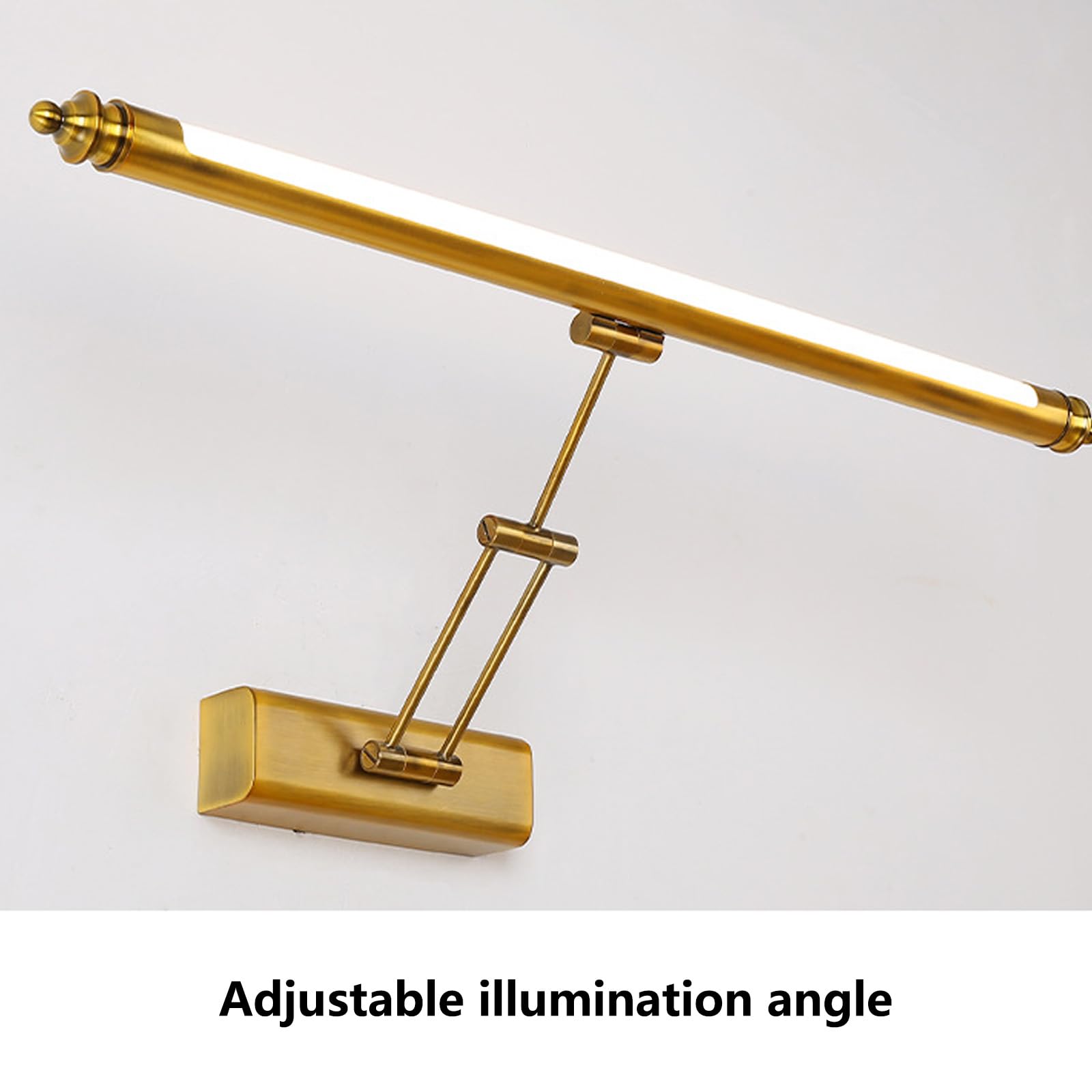 Feng Shui， Luz de Pared LED sobre Espejo Interior con Brazo Ajustable Lámparas Lámpara Aplique Giratorio de 270 ° Iluminación Impermeable Tira Larga para Pinturas Pasillo Baño