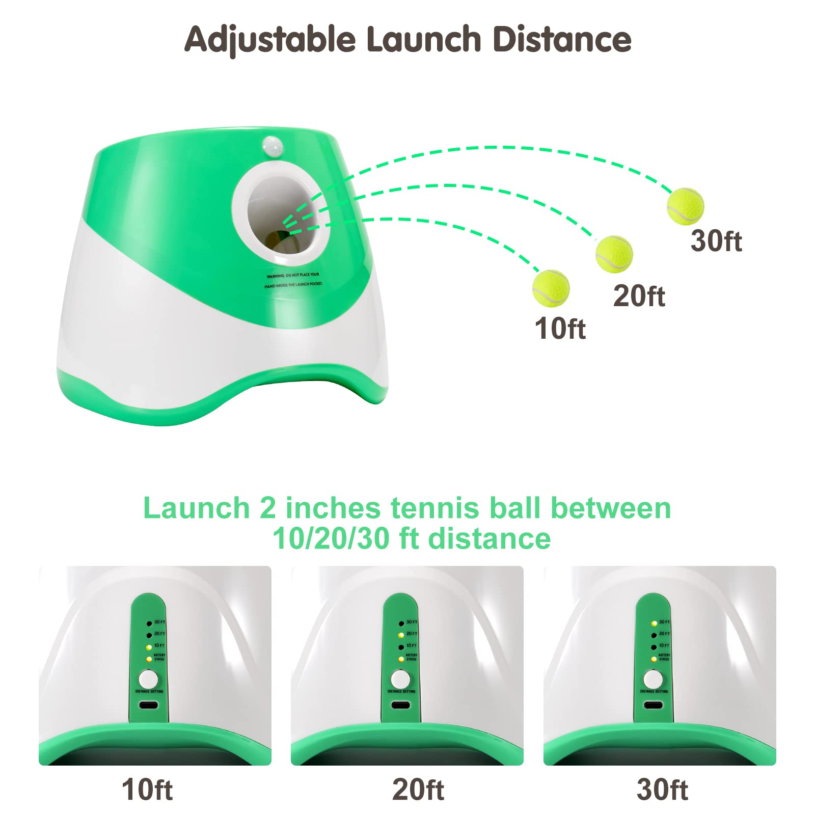 SKYMART - Automatic Dog Ball Thrower – Interactive Ball Launcher Toy with 6 Soft Balls | USB Rechargeable Pet Fetch Machine | Indoor & Outdoor Dog Toy | Durable ABS Build | Compact Design in Green - image 4