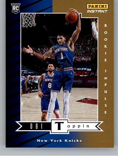 Miniatura 1 de 2020-21 Panini Instant Rookie Impulse #RI-8 Obi Toppin RC Rookie Card New York Knicks PR-1740 Official NBA Basketball Trading Card in Raw (NM or