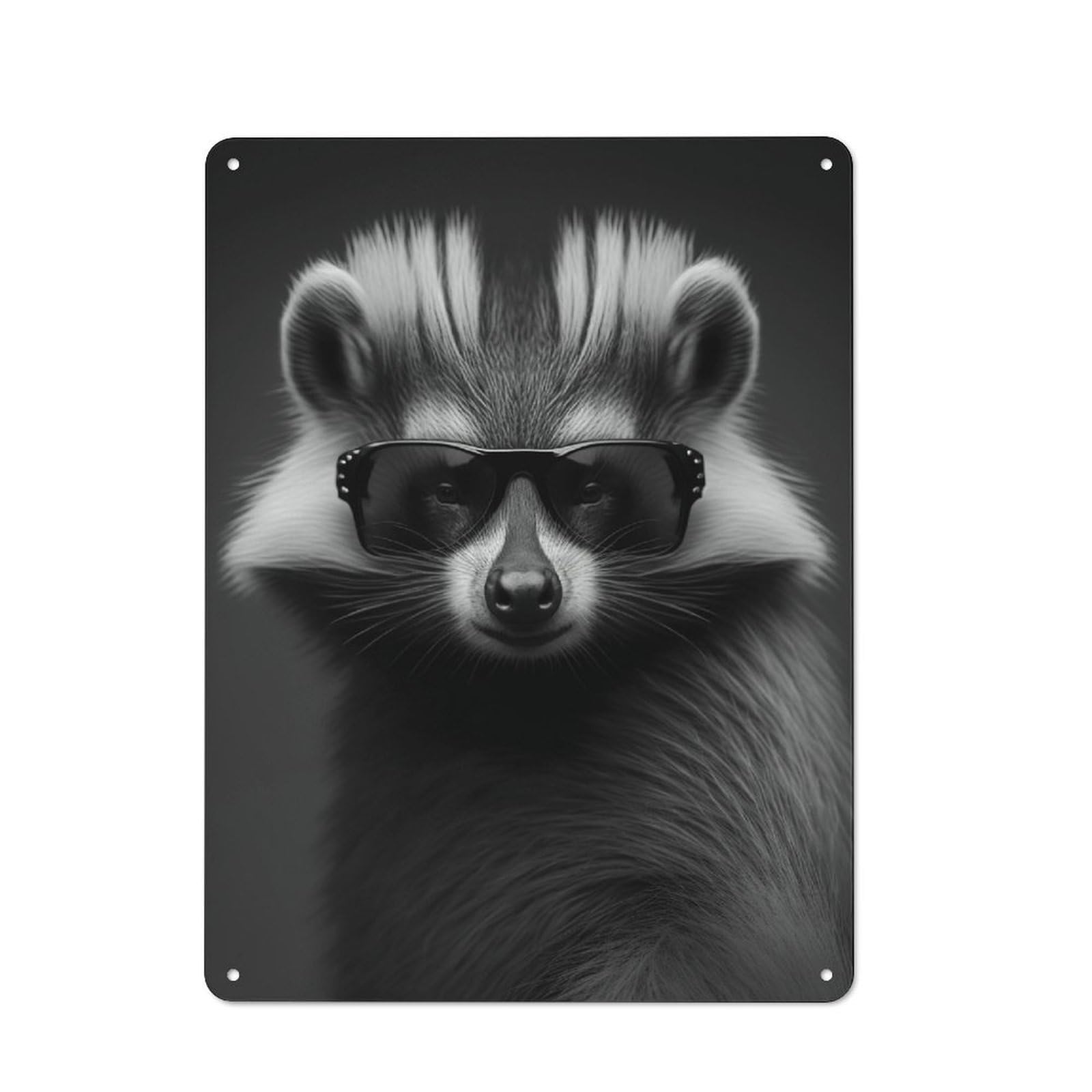 Junmoney Style-20 For Living Room Or Hallway, Portrait Of A Skunk Vintage Metal Sign 40X30cm, For Metal Sign Collectors, For Garage And Workshop Walls