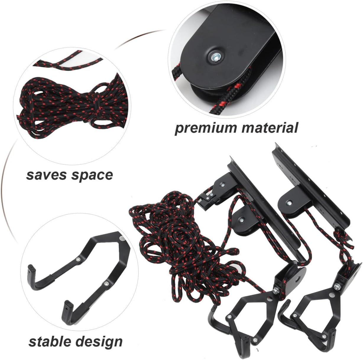 1Set Heavy Duty Bike Wall Rack Indoor Hanging Bike Hook for Garage Storage Space Saving Bike Mount Bracket for Mountain and Road Bikes Finish