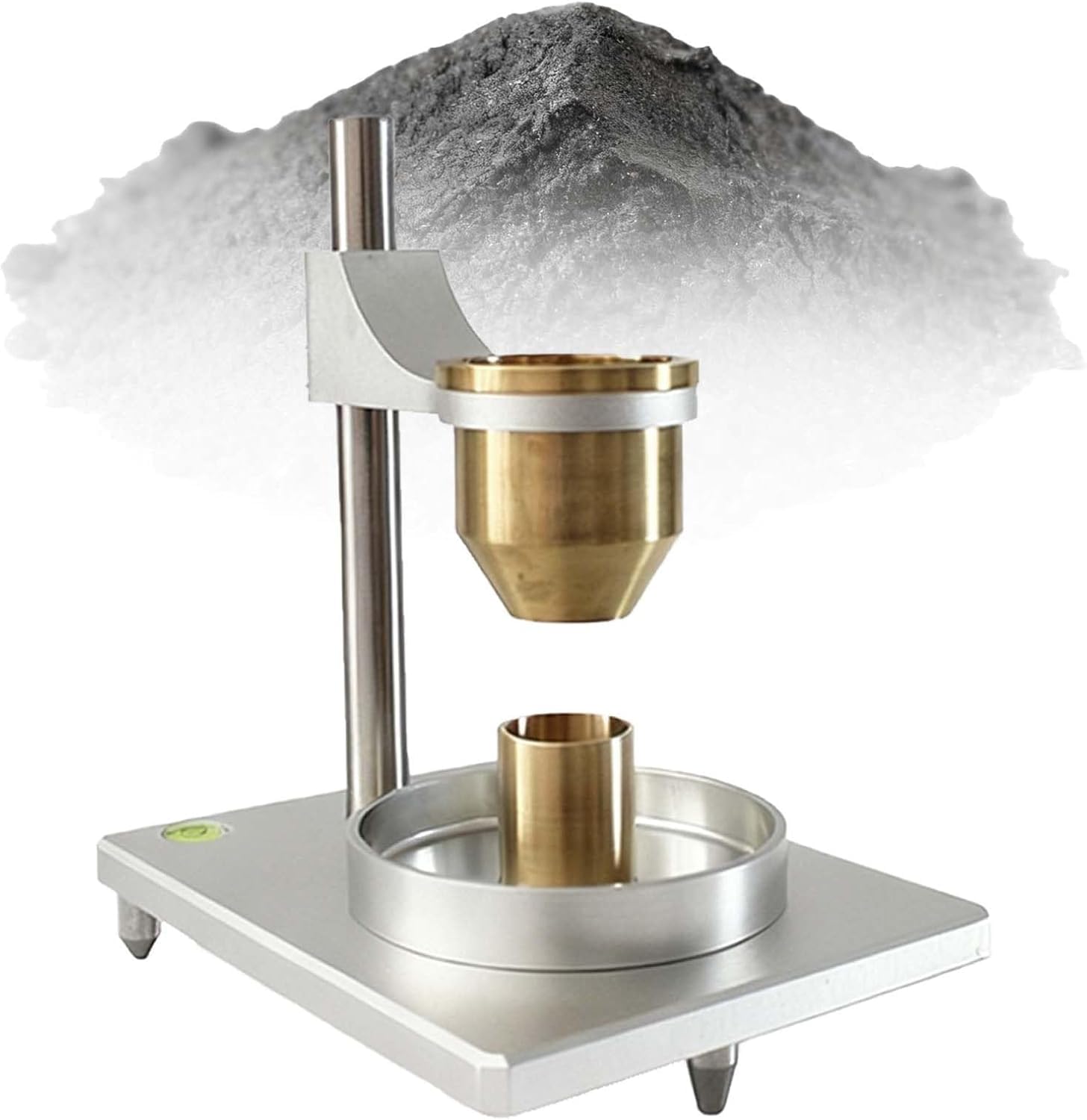 Medidor de fluidez de polvos para laboratorio metalúrgico con nivel de burbuja integrado