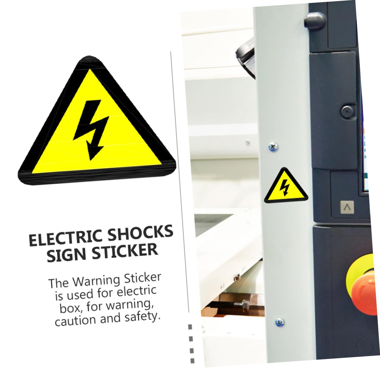 Ipetboom Lot de 20 Autocollants Adhésifs de Sécurité Jaune Pictogramme de Risque Électrique pour Panneau Électrique et Équipements Avertissement de Choc pour Chantier et Domicile
