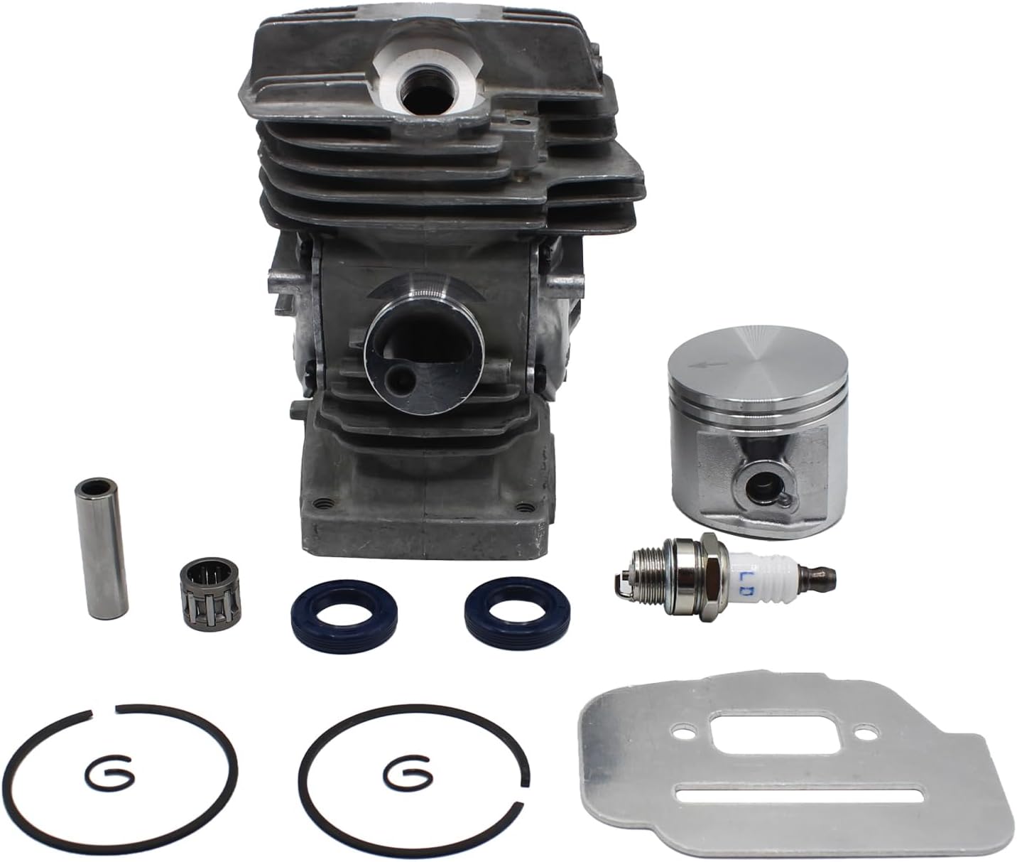 Cylinder Top End Rebuild Kit Replace 1141 020 1206, Compatible with Stihl MS291 MS291C MS271 MS271C Chainsaw，47mm Big Bore Piston and Cylinder Top and Rebuild Kit